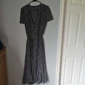 Floral Black Midi Dress